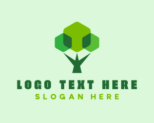 Forest - Modern Geometric Tree logo design