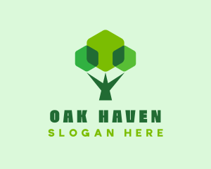 Modern Geometric Tree logo design