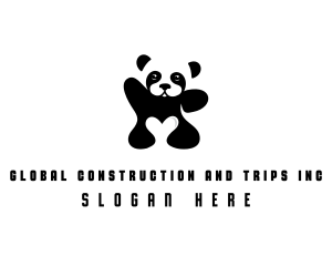 Cute Panda Animal Clinic Logo