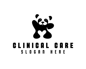 Cute Panda Animal Clinic logo design