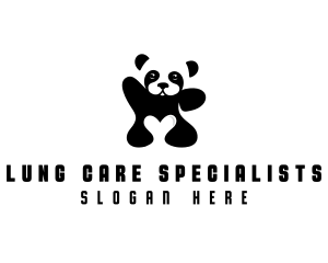 Cute Panda Animal Clinic logo design