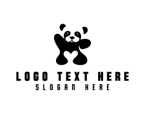 Vet - Cute Panda Animal Clinic logo design