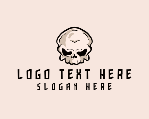 Bone - Skull Head Halloween logo design