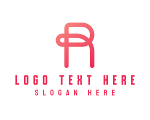 Monoline - Pink Loop Letter R logo design