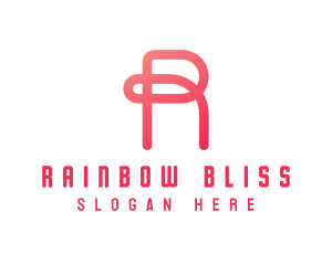 Pink Loop Letter R logo design