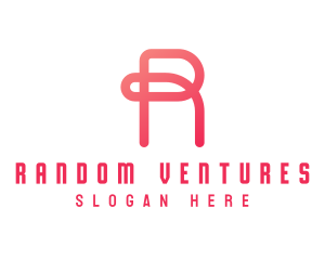 Pink Loop Letter R logo design