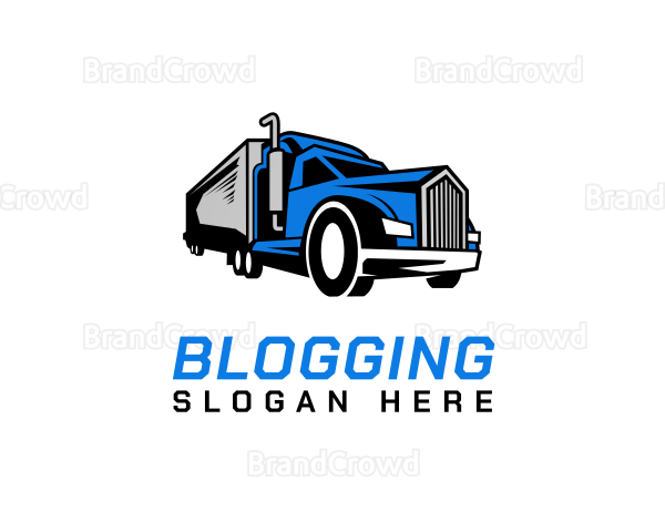 Blue Delivery Truck Logo