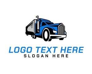 Trailer - Blue Delivery Truck logo design