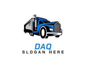 Blue Delivery Truck Logo
