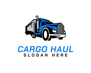 Blue Delivery Truck logo design