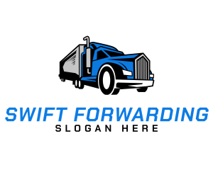 Blue Delivery Truck logo design