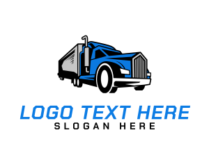 Automotive - Blue Delivery Truck logo design