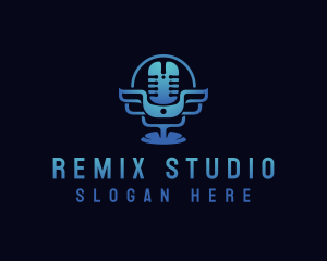 Podcast Mic Studio logo design