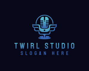 Podcast Mic Studio logo design