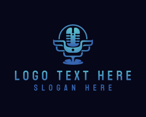 Recording - Podcast Mic Studio logo design