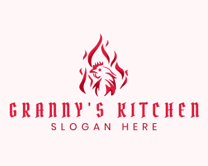 Flaming Spicy Chicken logo design