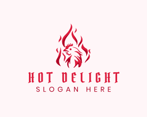 Flaming Spicy Chicken logo design