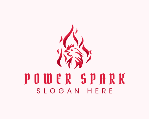 Roast - Flaming Spicy Chicken logo design