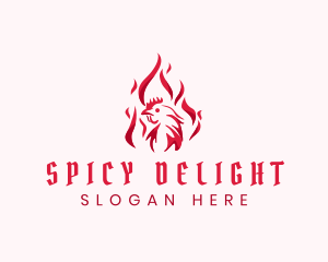 Spicy - Flaming Spicy Chicken logo design