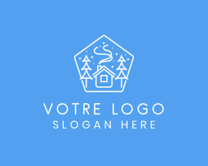 Cabin - Winter Snow Home logo design