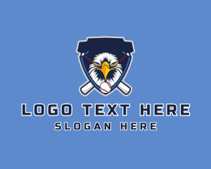 Softball - Eagle Baseball Shield logo design