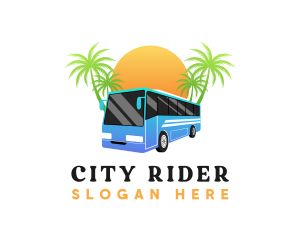 Bus - Summer Bus Transportation logo design