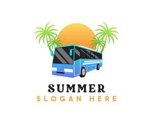 Summer Bus Transportation logo design