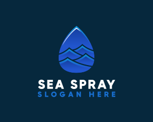 Sea Wave Droplet logo design