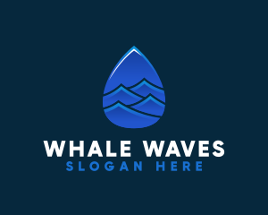 Sea Wave Droplet logo design