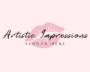 Feminine Lips Kiss logo design