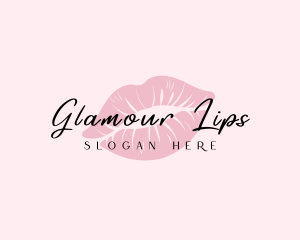 Feminine Lips Kiss logo design