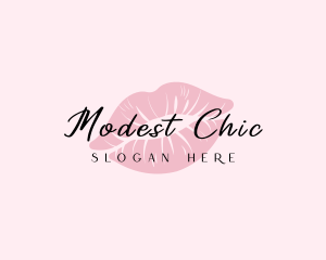 Feminine Lips Kiss logo design