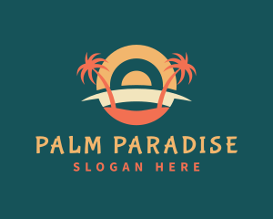 Tropical Summer Beach logo design