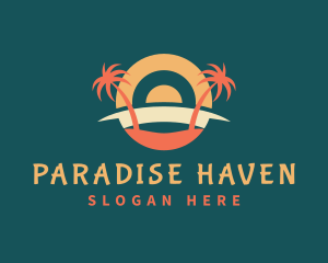 Tropical Summer Beach logo design