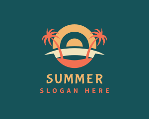 Tropical Summer Beach logo design