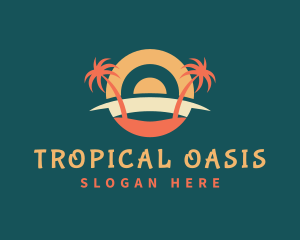 Paradise - Tropical Summer Beach logo design