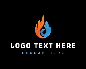 Heater - Ice Crystal Flame logo design
