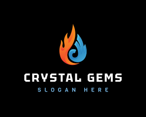 Ice Crystal Flame  logo design