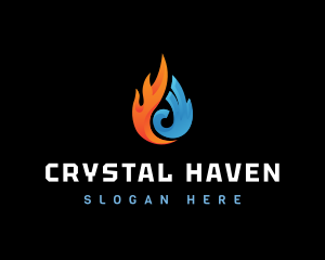 Ice Crystal Flame  logo design