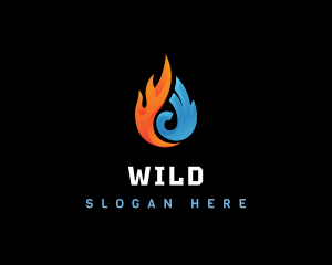 Heater - Ice Crystal Flame logo design