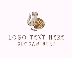 Quilting - Sewing Cat Yarn logo design