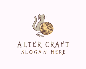 Sewing Cat Yarn logo design