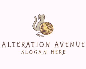 Sewing Cat Yarn logo design