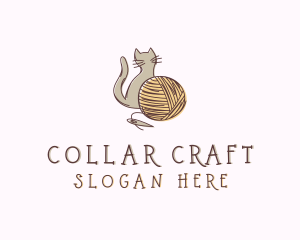 Sewing Cat Yarn logo design