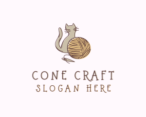 Sewing Cat Yarn logo design