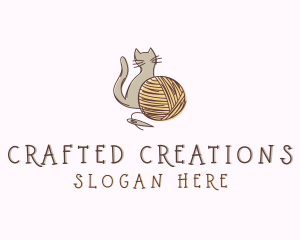 Sewing Cat Yarn logo design