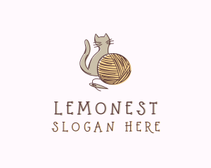 Seamstress - Sewing Cat Yarn logo design