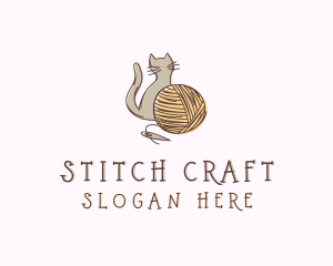 Sewing - Sewing Cat Yarn logo design