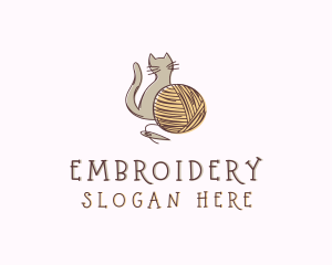 Sewing Cat Yarn logo design