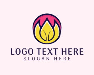 Calm - Lotus Flower Leaf logo design
